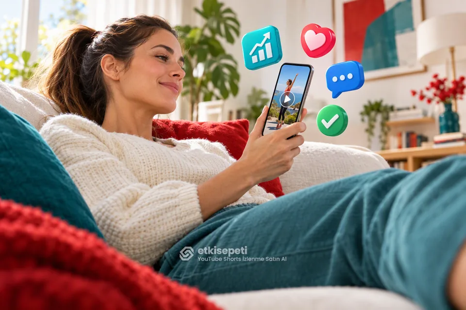 YouTube Shorts İzlenme Satın Al paket seçim aşamalarını anlatan izometrik sahne