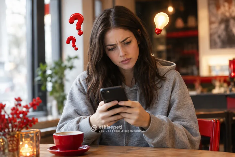 YouTube Topluluk Beğeni satın almadan önce sorularını düşünen bir kullanıcı