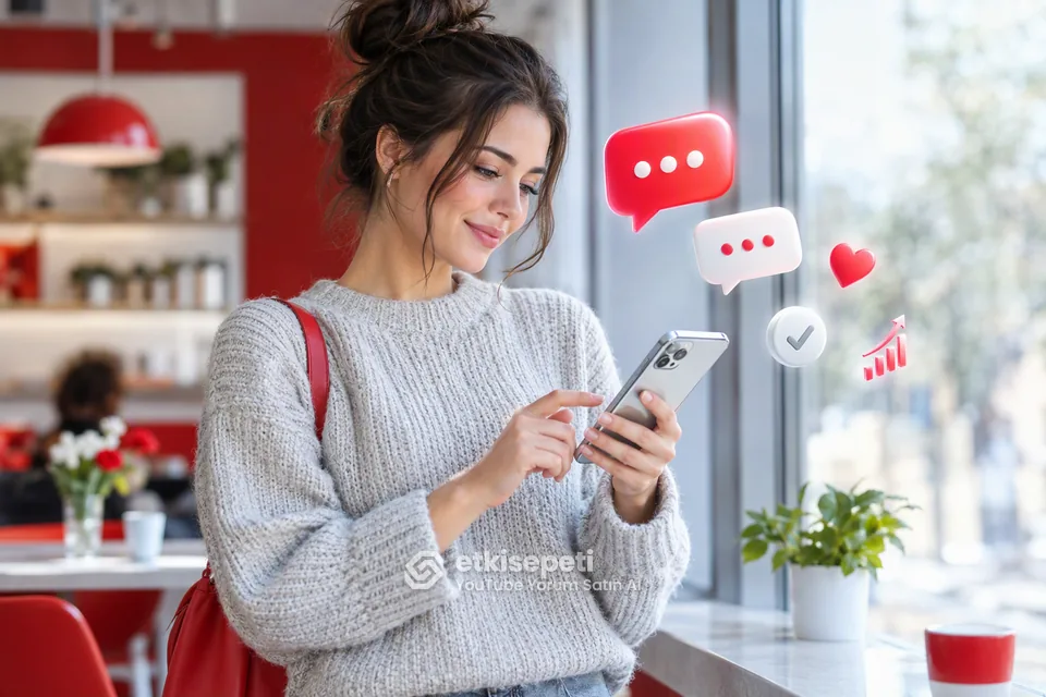 YouTube Yorum Satın Al için doğal yorum türleri ve spam farkını anlatan sahne