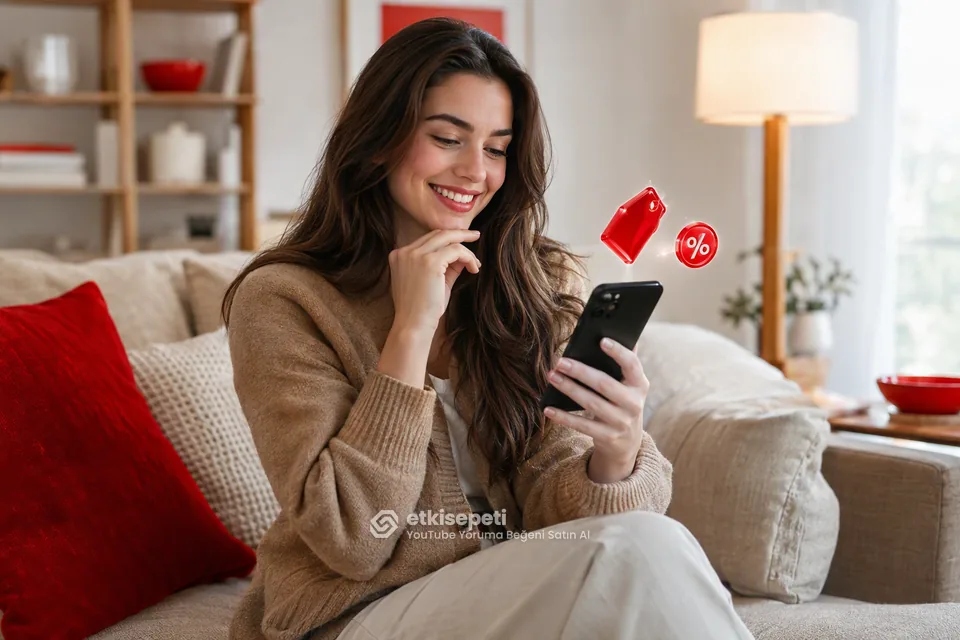 YouTube Yoruma Beğeni paket fiyatlarını inceleyen bir kullanıcı