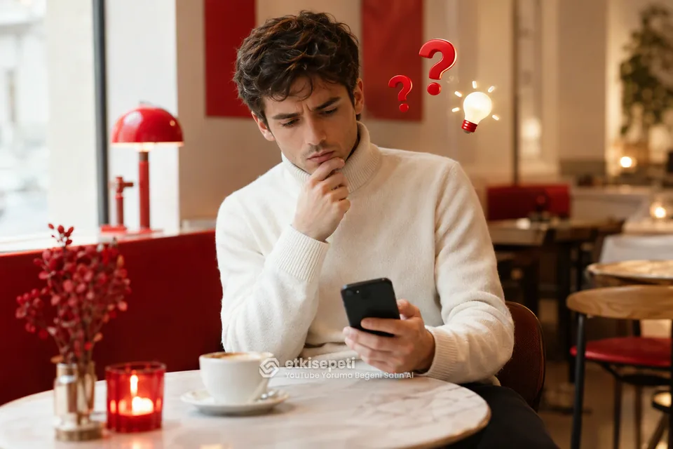 YouTube Yoruma Beğeni satın almadan önce sorularını düşünen bir kullanıcı